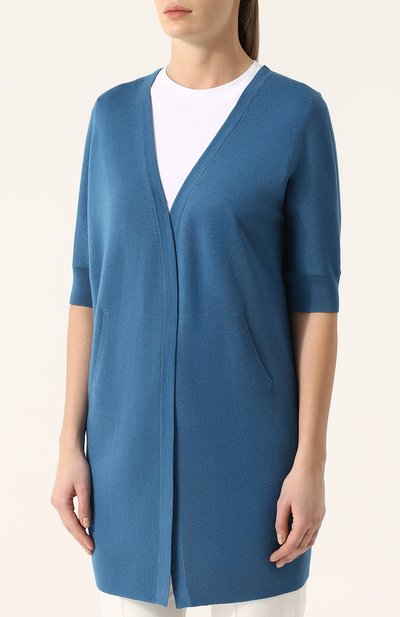Удлиненный кардиган из смеси кашемира и шелка LORO PIANA бирюзового цвета по цене 225000 руб., арт. FAI0249, фото 3 Удлиненный кардиган из смеси кашемира и шелка LORO PIANA, арт. FAI0249, фото 3