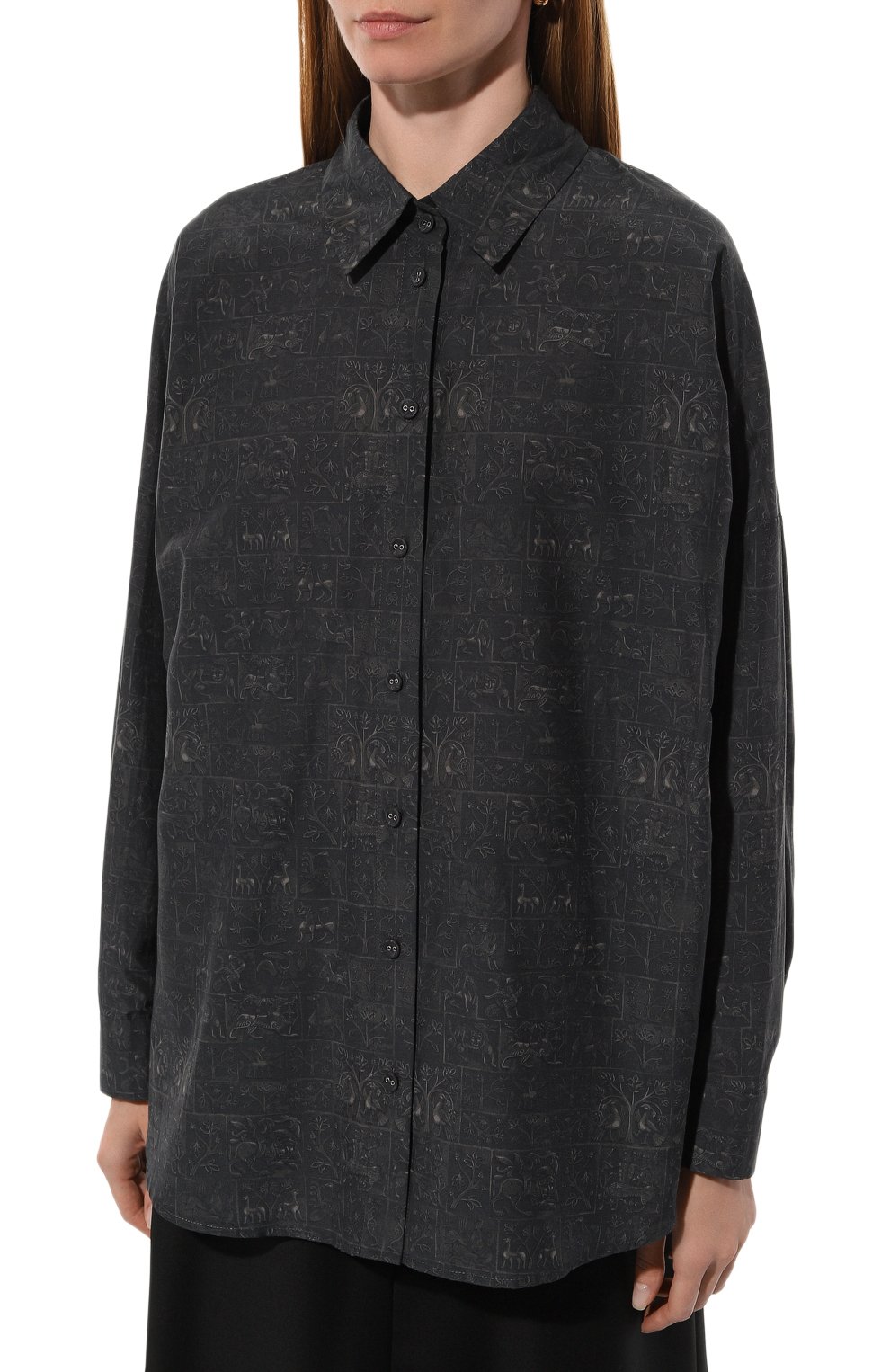 Рубашка из хлопка и шелк�а AKHMADULLINA, арт. 1225.2BL829/C705, фото 3