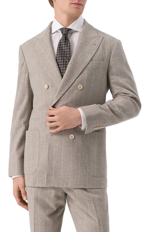 Шерстяной костюм Brunello Cucinelli MY453LDBH Бежевый  MY453LDBH Фото 3