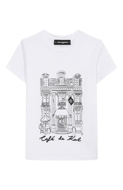 Хлопковая футболка KARL LAGERFELD KIDS, арт. Z30494