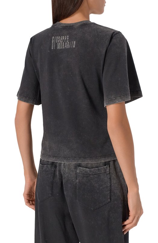 Хлопковая футболка Giuseppe di Morabito 05FWT0365T 05365 Чёрный  05FWT0365T 05365 Фото 4