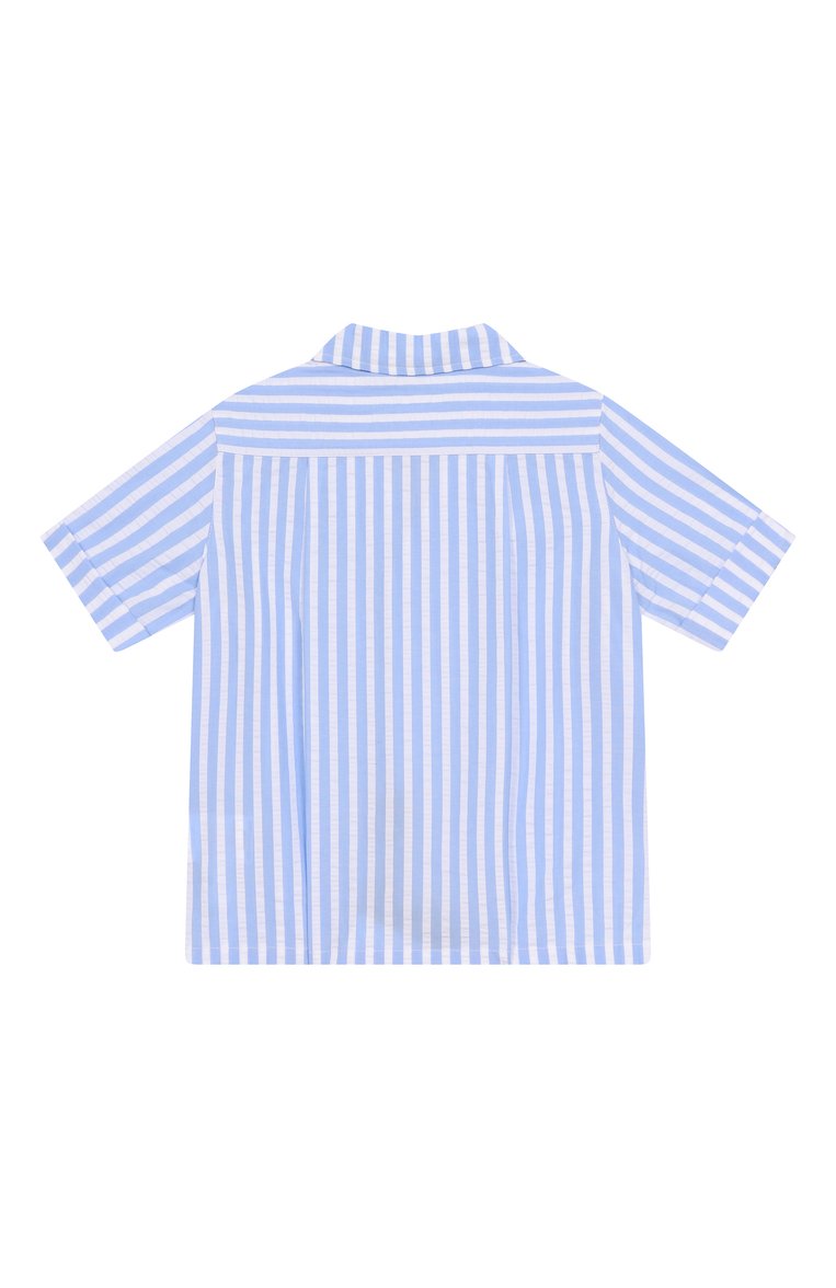 Детский хлопковая рубашка DOLCE & GABBANA голубого цвета, арт. L14S27/FR50R | Фото 2 (Нос: Не проставлено; Материал внешний: Хлопок; Кросс-КТ НВ: Рубашка; Ростовка одежда: 12 мес | 80 см, 18 мес | 86 см, 3 мес | 62 см, 6 мес | 68 см, 24 мес | 92 см, 9 мес | 74 см)