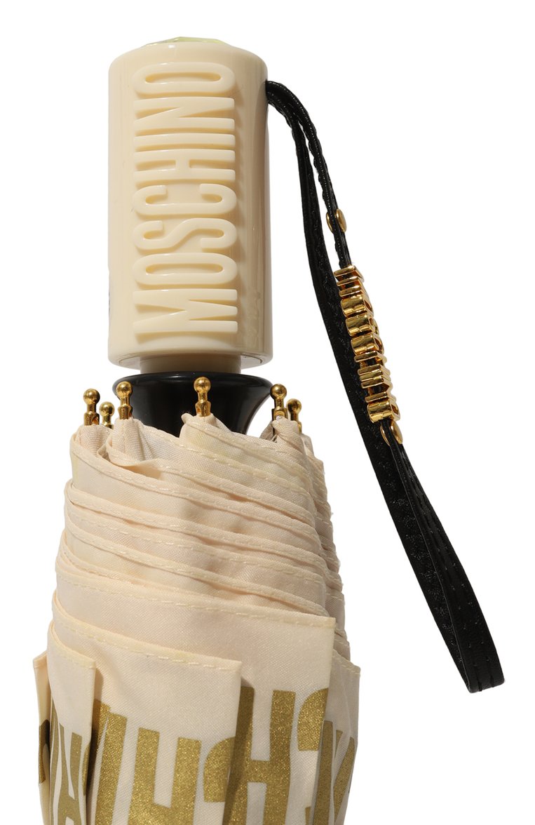 Женский складной зонт MOSCHINO кремвого цвета, арт. 8610 0PENCL0SE | Фото 5 (Материал: Металл, Текстиль, Синтетический материал; Материал сплава: Проставлено; Нос: Не проставлено)
