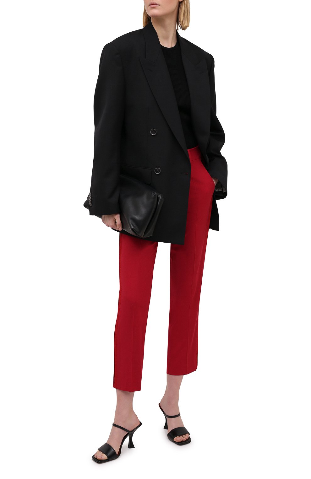 Брюки из вискозы и шерсти REDVALENTINO красного цвета по цене 46050 руб., арт. VR3RBD45/WBP, фото 2 Брюки из вискозы и шерсти REDVALENTINO, арт. VR3RBD45/WBP, фото 2