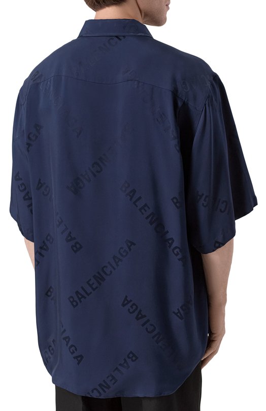 Рубашка из вискозы Balenciaga 681813/T0013 Синий  681813/T0013 Фото 4