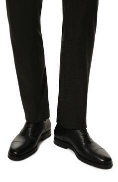 Мужские кожаные оксфорды SANTONI черного цвета, арт. MCNG17756PI2BSDSN01 | Фото 3 (Материал внутренний: Натуральная кожа; Материал сплава: Проставлено; Нос: Не проставлено; Стили: Классический)