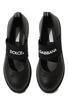 Детские кожаные туфли DOLCE & GABBANA черного цвета, арт. D10960/AW087/37-39 | Фото 4 (Материал внутренний: Натуральная кожа; Региональные ограничения белый список (Axapta Mercury): RU; Материал сплава: Проставлено; Нос: Не проставлено; Девочки-школьная форма: Классическая обувь; Длина стельки: 23,4, 24,1)