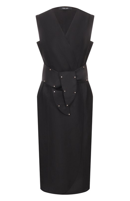 Платье из вискозы и льна Freeage WS25.DR138.2070.900 Чёрный WS25.DR138.2070.900