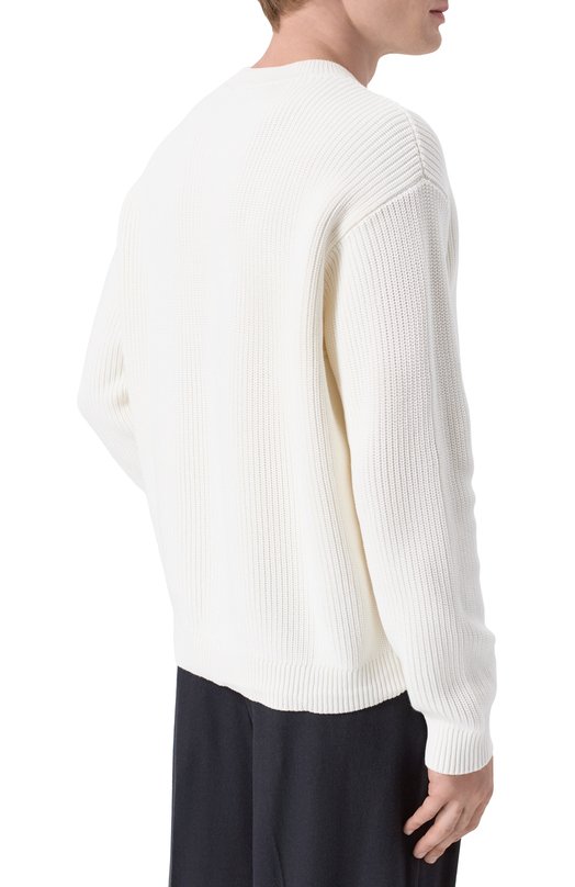Хлопковый свитер Emporio Armani EM004615/AF24418 Белый  EM004615/AF24418 Фото 4