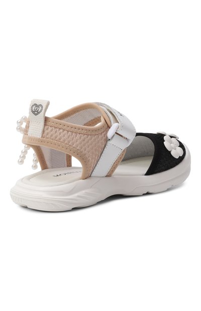 Сандалии MONNALISA черно-белого цвета по цене 16600 руб., арт. 8CG005, фото 3 Сандалии MONNALISA, арт. 8CG005, фото 3