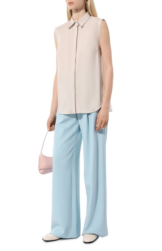 Хлопковая рубашка Brunello Cucinelli M0091MA616 Кремовый  M0091MA616 Фото 2