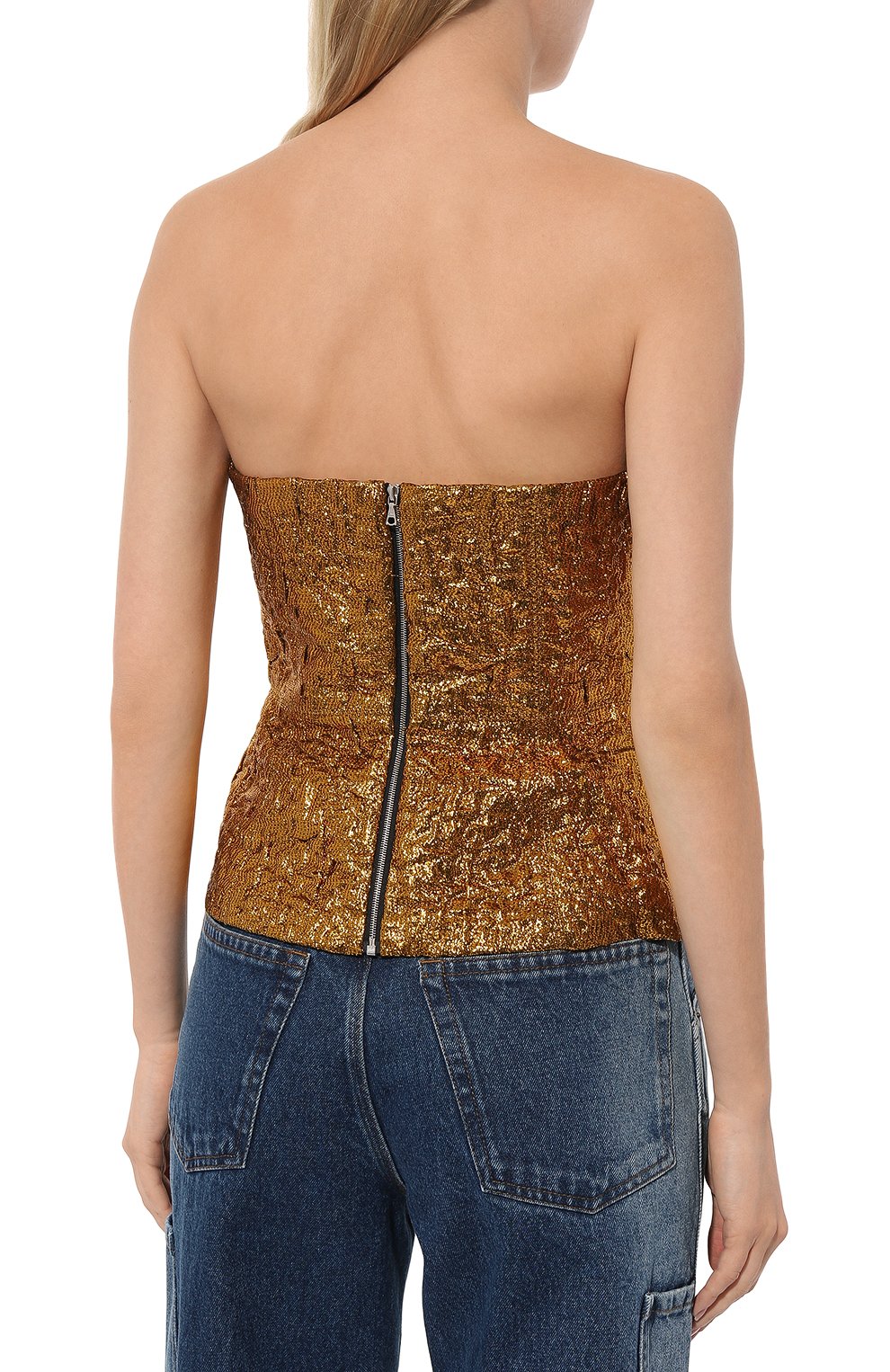 Топ-корсет DRIES VAN NOTEN золотого цвета по цене 89950 руб., арт. 232-010748-7158, фото 4 Топ-корсет DRIES VAN NOTEN, арт. 232-010748-7158, фото 4