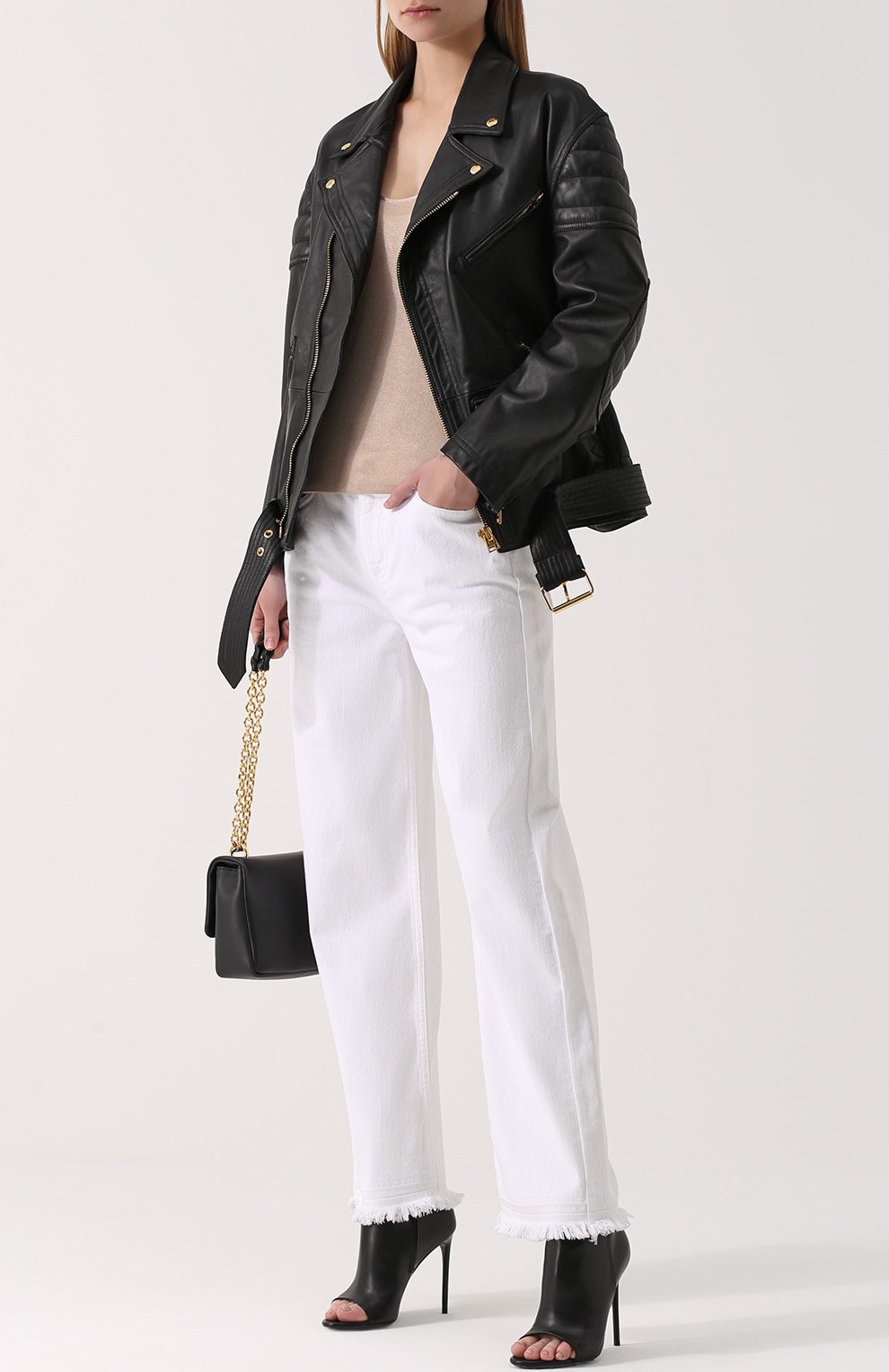 Кожаная куртка свободного кроя с косой молнией TOM FORD, арт. GIL346/LEX145, фото 2