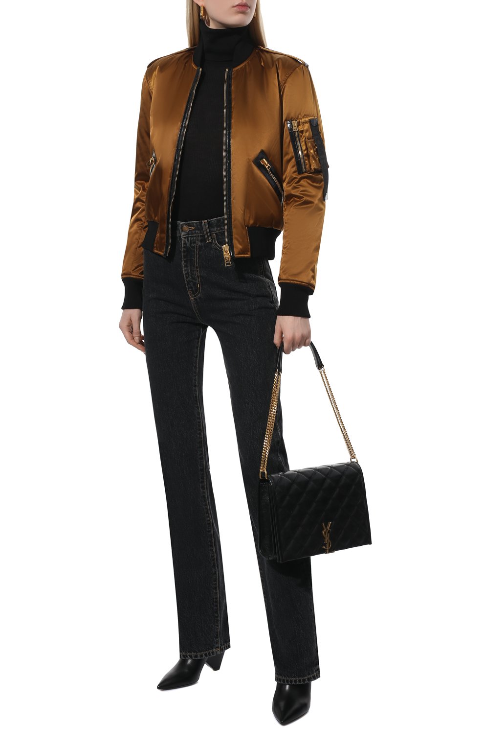 Бомбер TOM FORD золотого цвета по цене 313500 руб., арт. CSL687-LET005, фото 2 Бомбер TOM FORD, арт. CSL687-LET005, фото 2