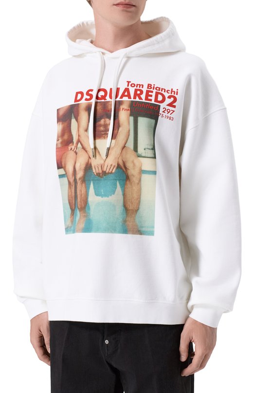 Хлопковое худи Dsquared2 S74GU0950/D25028 Белый  S74GU0950/D25028 Фото 3