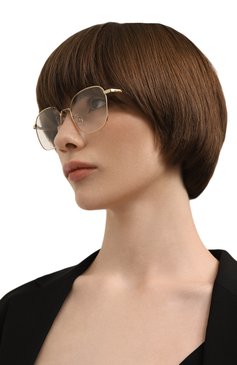 Женские оправа SAINT LAURENT золотого цвета, арт. SL 646/F 003 | Фото 2 (Нос: Не проставлено; Региональные ограничения белый список (Axapta Mercury): Не проставлено; Тип очков: Оправа; Кросс-КТ: Оправы-унисекс; Материал: Металл; Оптика Гендер: оптика-унисекс; Очки форма: Квадратные)