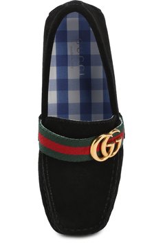 Детские замшевые мокасины с отделкой GUCCI черного цвета, арт. 501039/CEN20 | Фото 4 (Мальчики Кросс-КТ: мокасины; Материал внутренний: Натуральная кожа; Материал сплава: Проставлено; Нос: Не проставлено; Ювелирные украшения: Назначено; Статус проверки: Проверена категория; Длина стельки: 17,3, 17,9, 18,6, 19,3, 19,9, 20,6, 21,3)