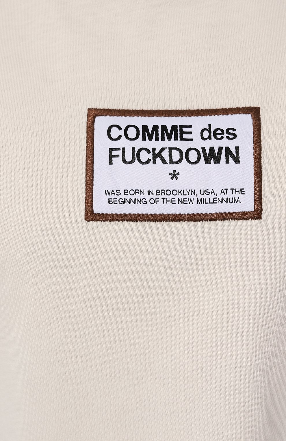 Хлопковая футболка COMME DES FUCKDOWN кремового цвета по цене 8510 руб., арт. CDFU2516, фото 5 Хлопковая футболка COMME DES FUCKDOWN, арт. CDFU2516, фото 5