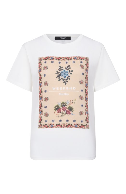 Хлопковая футболка Weekend Max Mara WKDPANTERA Белый WKDPANTERA