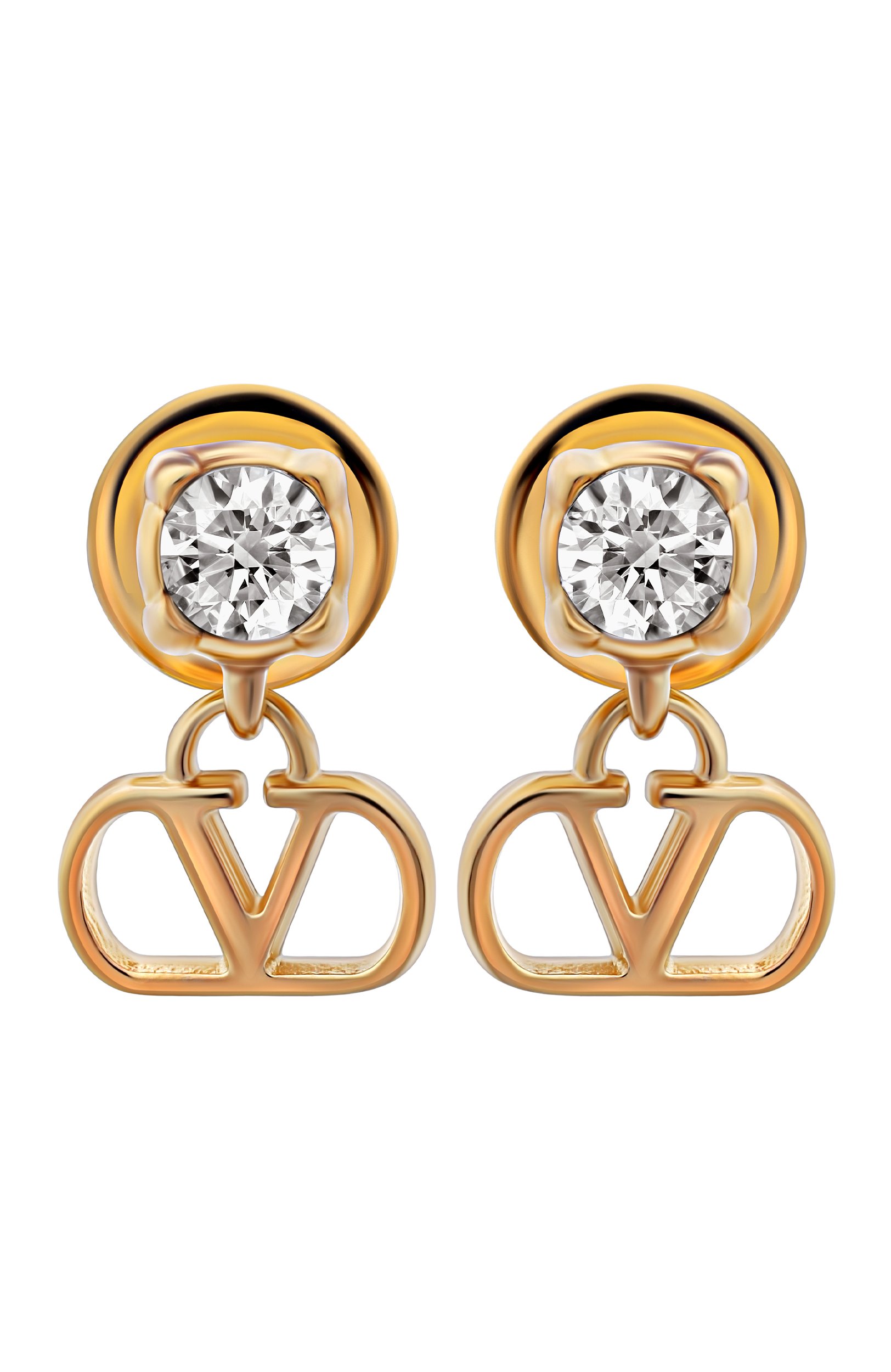Серьги VALENTINO золотого цвета по цене 28550 руб., арт. 9W2J0BV7/YCW, фото 1 Серьги VALENTINO, арт. 9W2J0BV7/YCW, фото 1