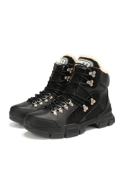 Кожаные кроссовки flashtrek с внутренней отделкой из овчины GUCCI, арт. 550034/D6060, фото 1