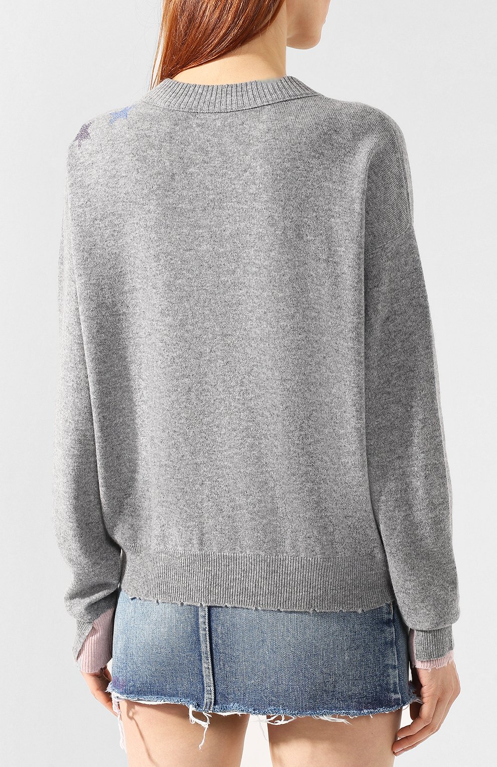 Кашемировый пуловер ZADIG AND VOLTAIRE серого цвета по цене 47900 руб., арт. SHMZ1107F, фото 4 Кашемировый пуловер ZADIG AND VOLTAIRE, арт. SHMZ1107F, фото 4