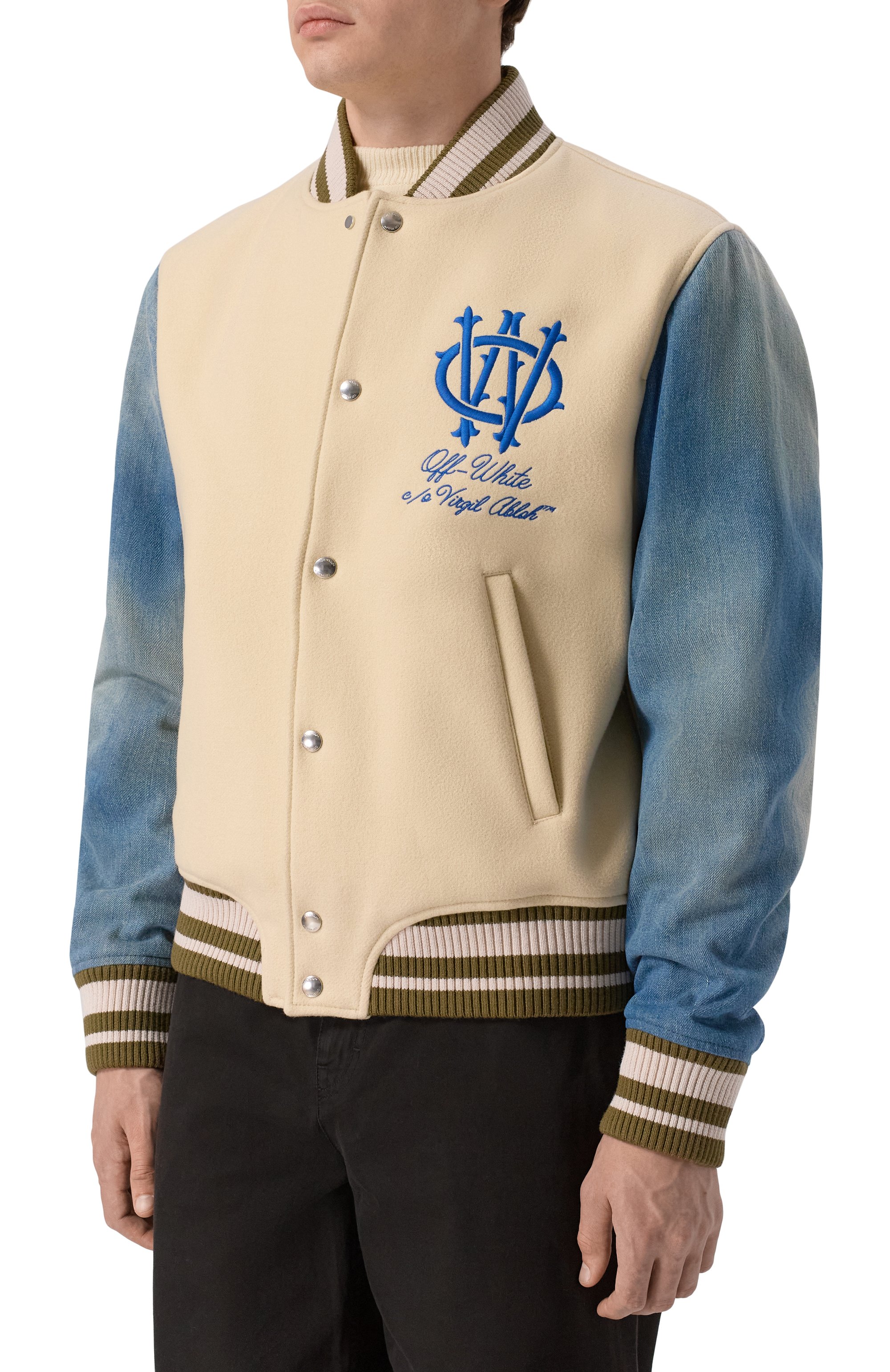 Комбинирован ный бомбер OFF-WHITE, арт. 0MEH053F25FAB004, фото 3