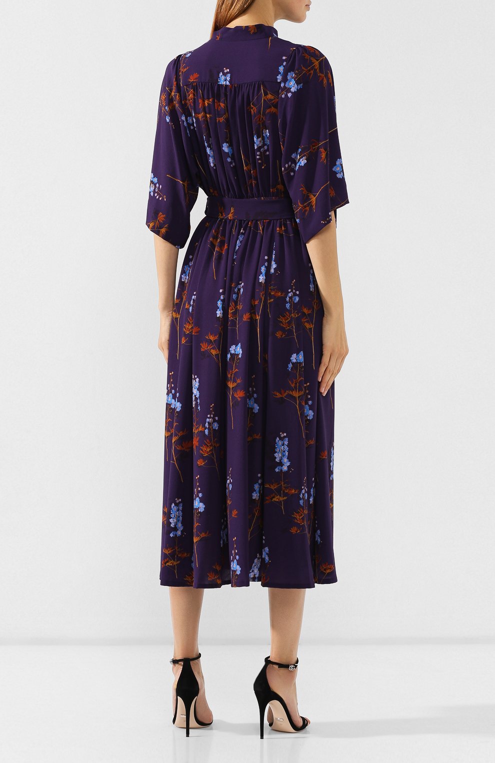 Платье с принтом DRIES VAN NOTEN фиолетового цвета по цене 58950 руб., арт. 192-31017-8009, фото 4 Платье с принтом DRIES VAN NOTEN, арт. 192-31017-8009, фото 4