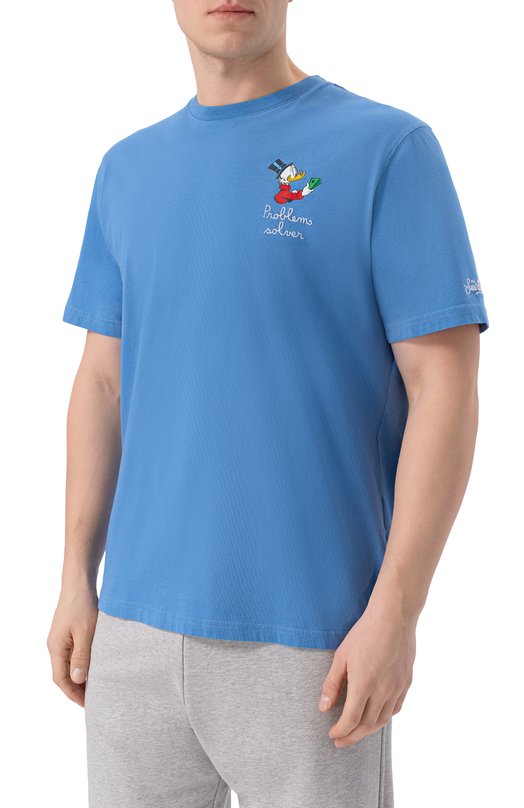 Хлопковая футболка MC2 Saint Barth ARN0001-03085I/ARN0TT Голубой  ARN0001-03085I/ARN0TT Фото 3