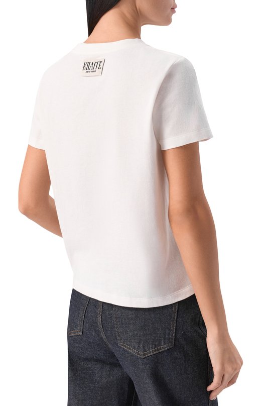 Хлопковая футболка Khaite 2266138/EMMYL0U Белый  2266138/EMMYL0U Фото 4