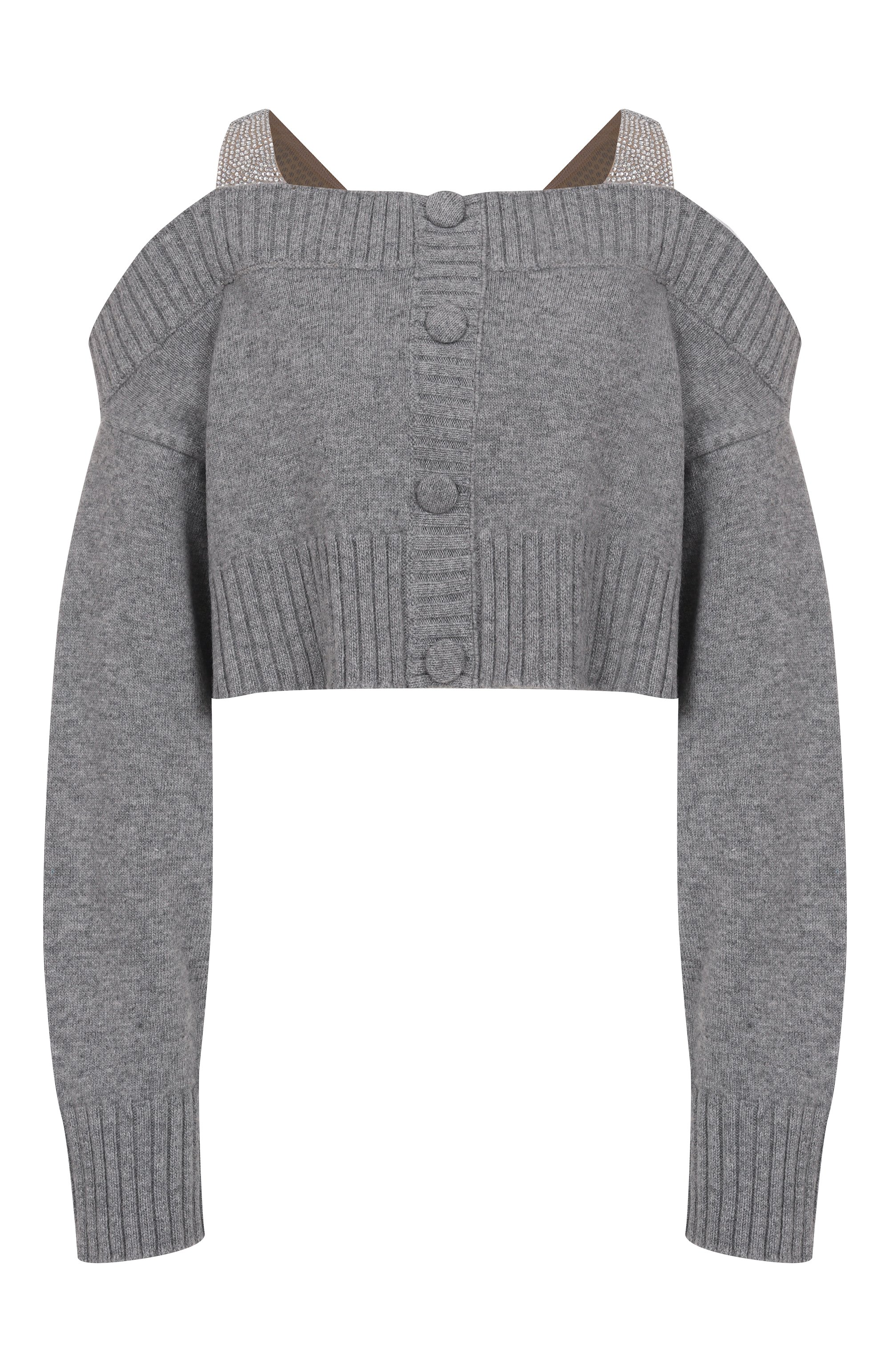 Шерстяной топ с отделкой стразами GIUSEPPE DI MORABITO, арт. 05FWKNT359 05358, фото 1