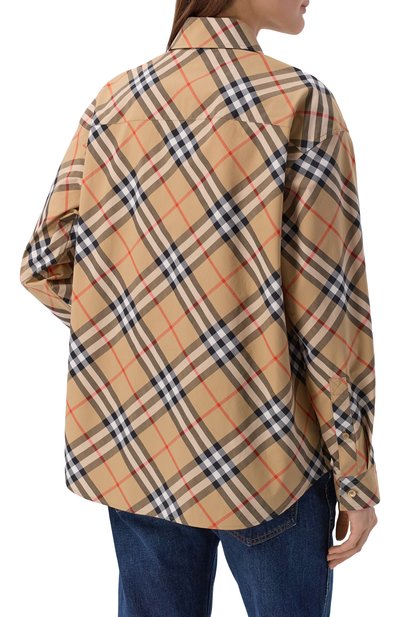 Хлопковая рубашка BURBERRY бежевого цвета по цене 84700 руб., арт. 8122443, фото 4 Хлопковая рубашка BURBERRY, арт. 8122443, фото 4