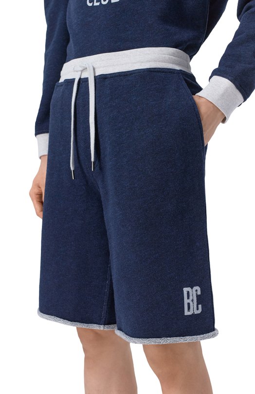 Шорты из хлопка и льна Brunello Cucinelli MR8313375G Синий  MR8313375G Фото 3