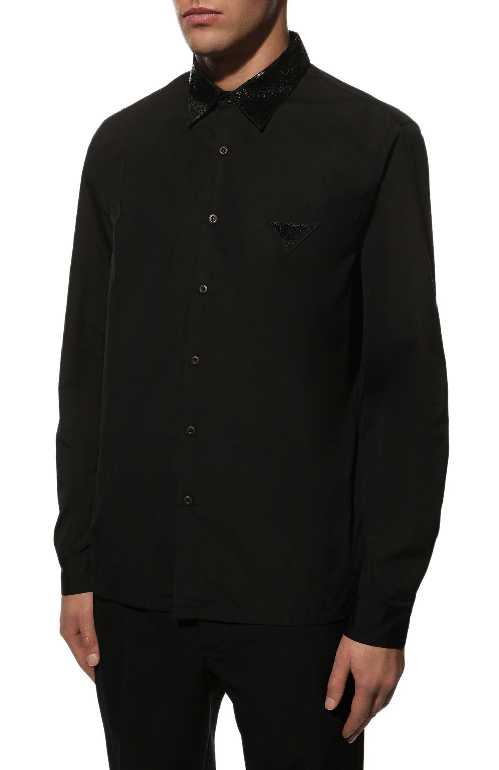 Хлопковая рубашка PRADA, арт. UCN412-1LZC-F0002-221, фото 3