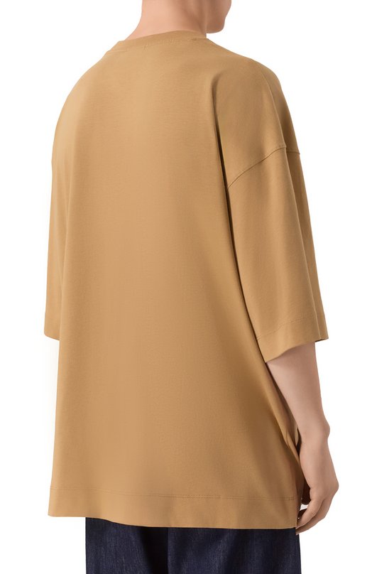 Хлопковая футболка Dries Van Noten 021112-2603-103 Бежевый  021112-2603-103 Фото 4