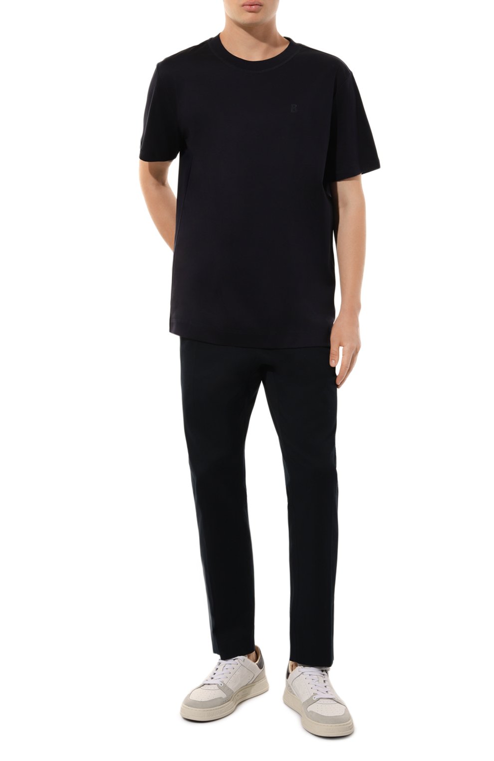 Хлопковая футболка BOGNER темно-синего цвета по цене 16100 руб., арт. 58089178, фото 2 Хлопковая футболка BOGNER, арт. 58089178, фото 2