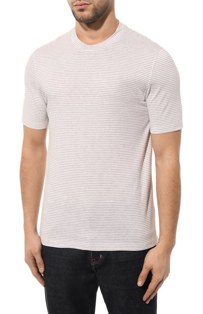 Футболка из хлопка и льна BRUNELLO CUCINELLI, арт. MTS811308, фото 3