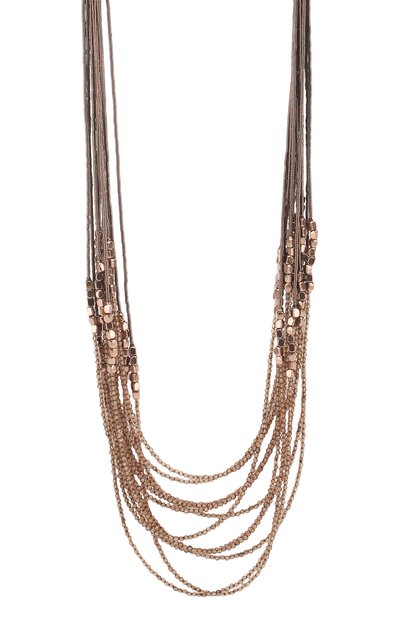 Колье BRUNELLO CUCINELLI коричневого цвета по цене 320500 руб., арт. MC0W9LB05/M, фото 3 Колье BRUNELLO CUCINELLI, арт. MC0W9LB05/M, фото 3