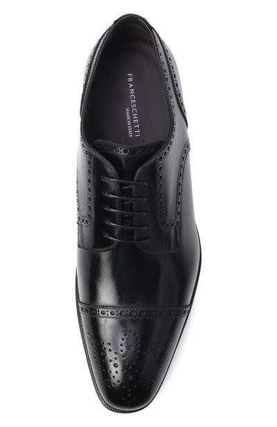 Кожаные дерби FRANCESCHETTI черного цвета по цене 86500 руб., арт. 5689005/FRENCH DEC0, фото 5 Кожаные дерби FRANCESCHETTI, арт. 5689005/FRENCH DEC0, фото 5