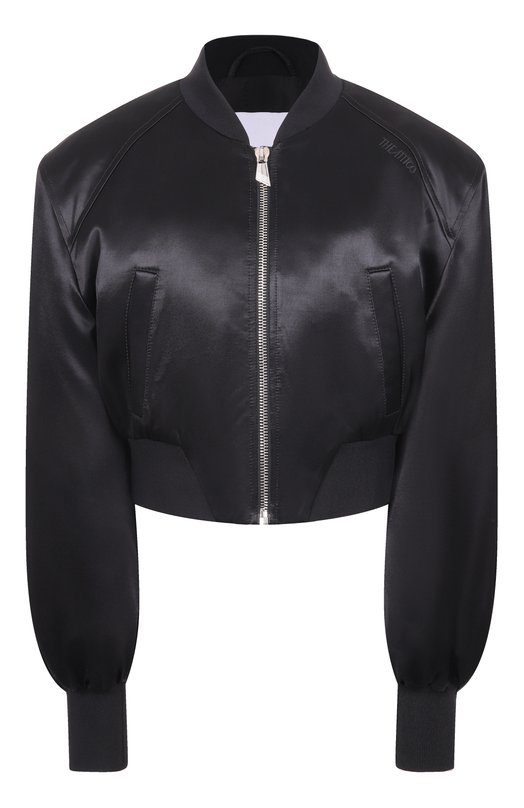 Атласный бомбер The Attico 260WCB00104/VVV102AA Чёрный 260WCB00104/VVV102AA