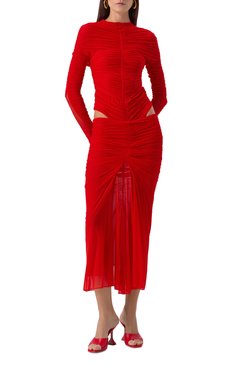 Женское боди MUGLER красного цвета, арт. 25P3B00262595 | Фото 2 (Рукава: Длинные; Женское Кросс-КТ: Боди-одежда; Стили: Кэжуэл; Кросс-КТ: костюм; Материал внешний: Синтетический материал)