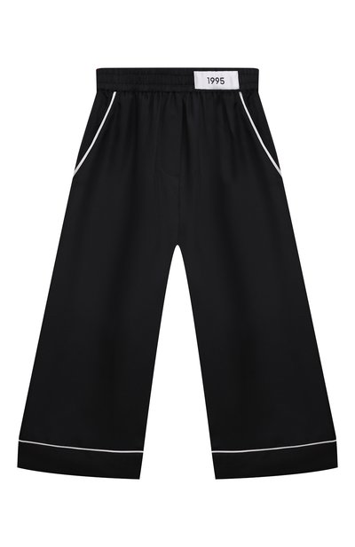 Шелковые брюки DOLCE & GABBANA черного цвета по цене 64850 руб., арт. L53P26/FU1FZ/8-14, фото 1 Шелковые брюки DOLCE & GABBANA, арт. L53P26/FU1FZ/8-14, фото 1