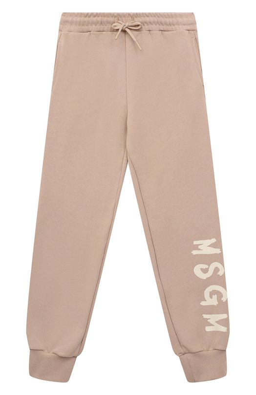 

Хлопковые джоггеры MSGM kids, Бежевый