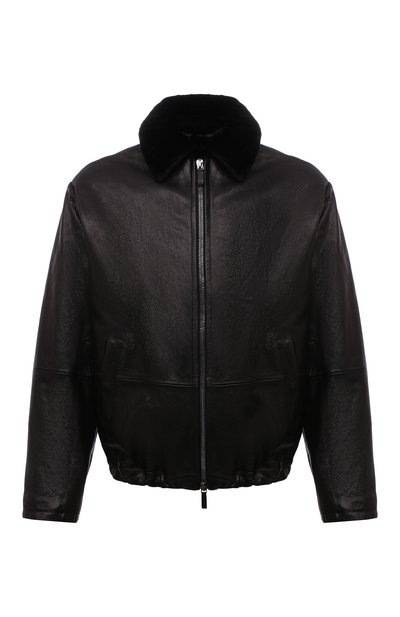 Мужской кожаный бомбер с меховой отделкой GIORGIO ARMANI, арт. BSR15P/BSP22