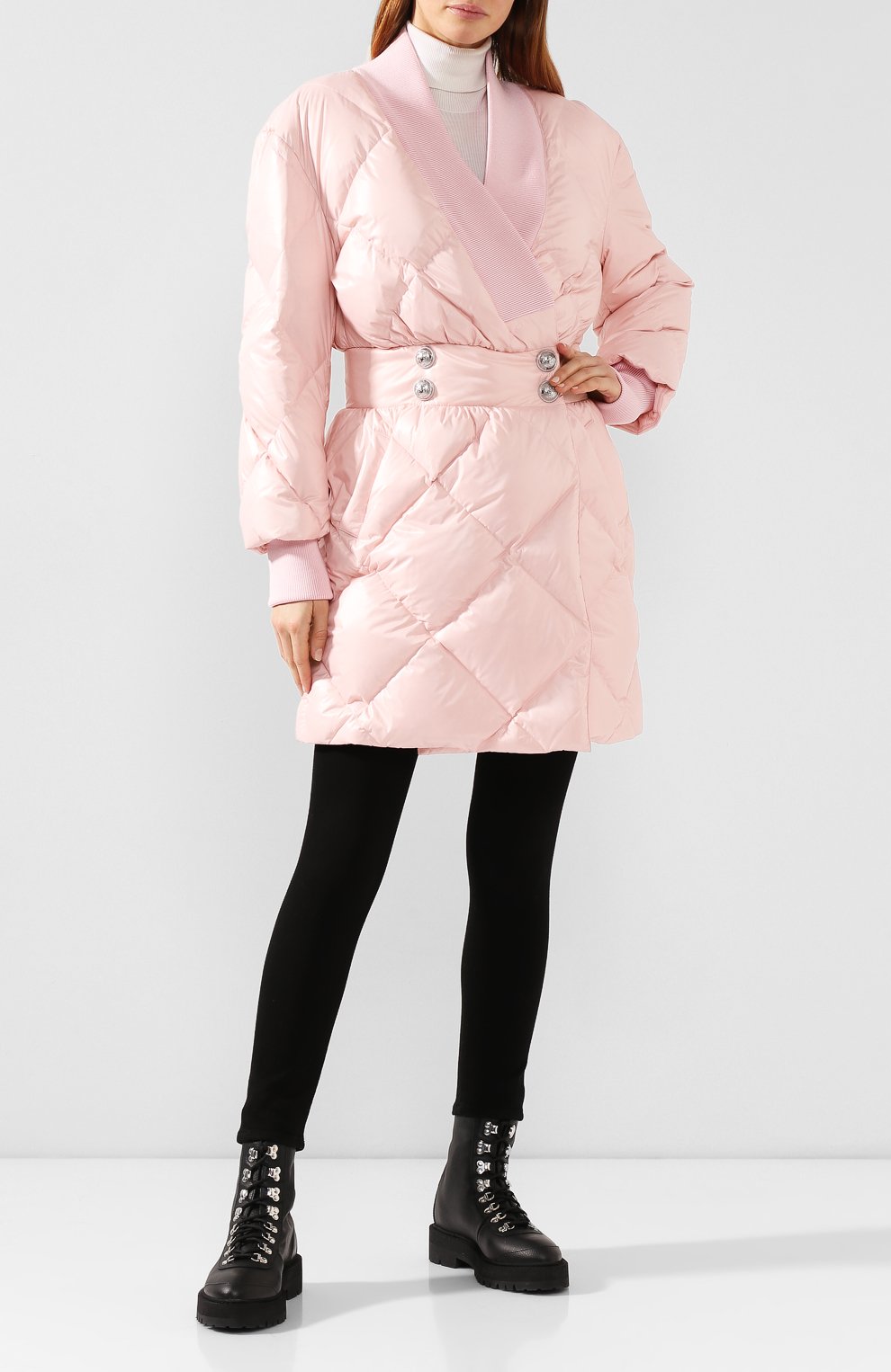 Утепленная куртка BALMAIN розового цвета по цене 358000 руб., арт. SF08672/X304, фото 2 Утепленная куртка BALMAIN, арт. SF08672/X304, фото 2