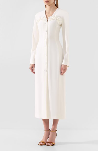 Платье-миди ULYANA SERGEENKO бежевого цвета по цене 230000 руб., арт. ABM018FW19P (1340т19), фото 3 Платье-миди ULYANA SERGEENKO, арт. ABM018FW19P (1340т19), фото 3