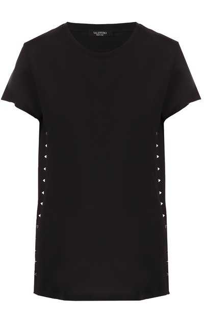 Женская футболка прямого кроя с заклепками VALENTINO, арт. NB3MG02Z/2QJ