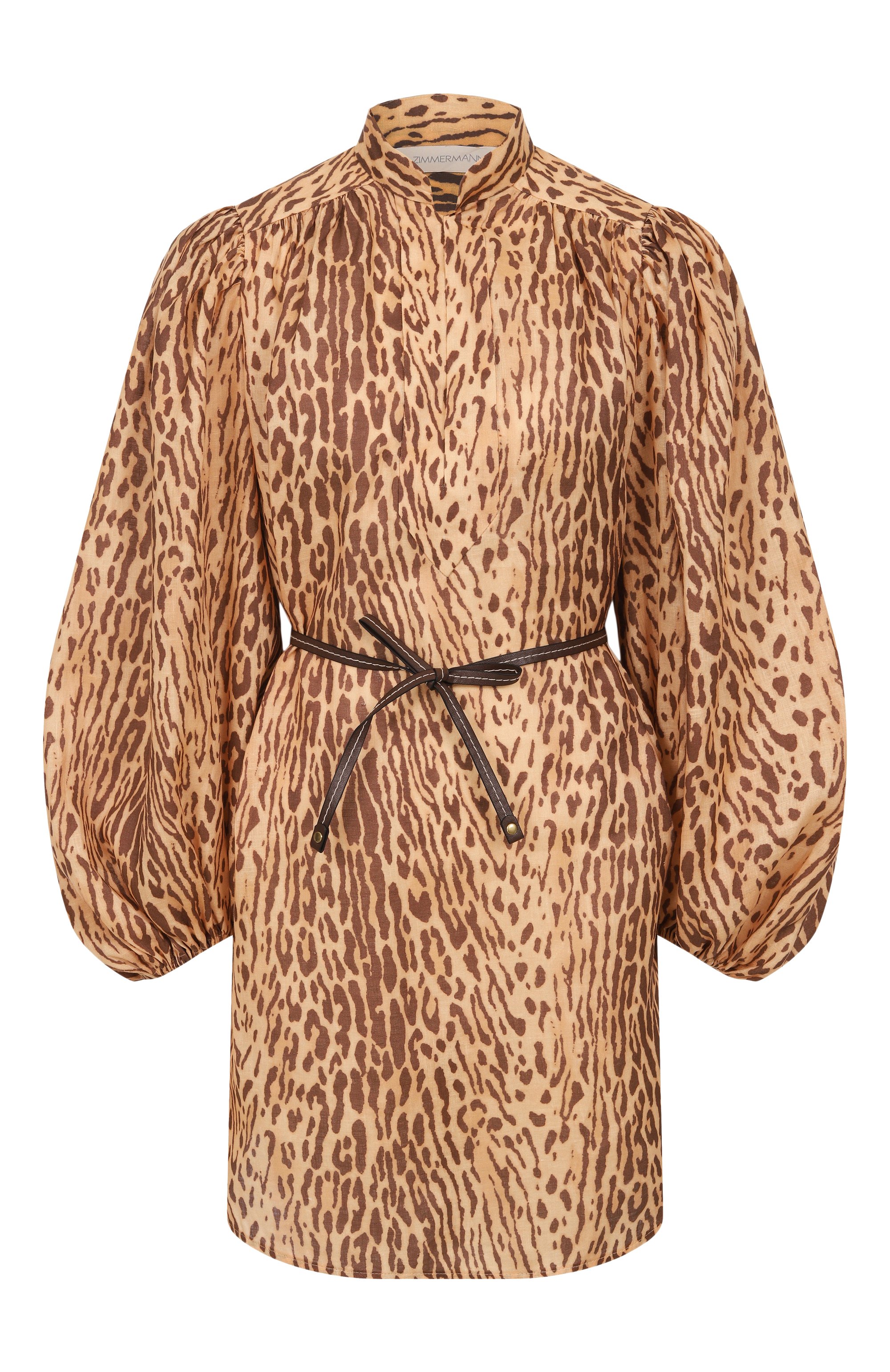Льняное платье ZIMMERMANN леопардового цвета по цене 138500 руб., арт. 4593DSS255, фото 1 Льняное платье ZIMMERMANN, арт. 4593DSS255, фото 1