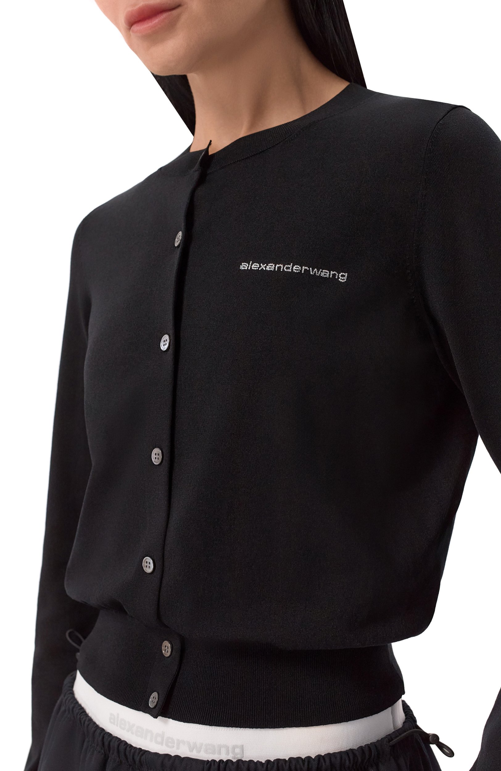 Кардиган ALEXANDER WANG черного цвета по цене 65900 руб., арт. 1KC3263085, фото 5 Кардиган ALEXANDER WANG, арт. 1KC3263085, фото 5