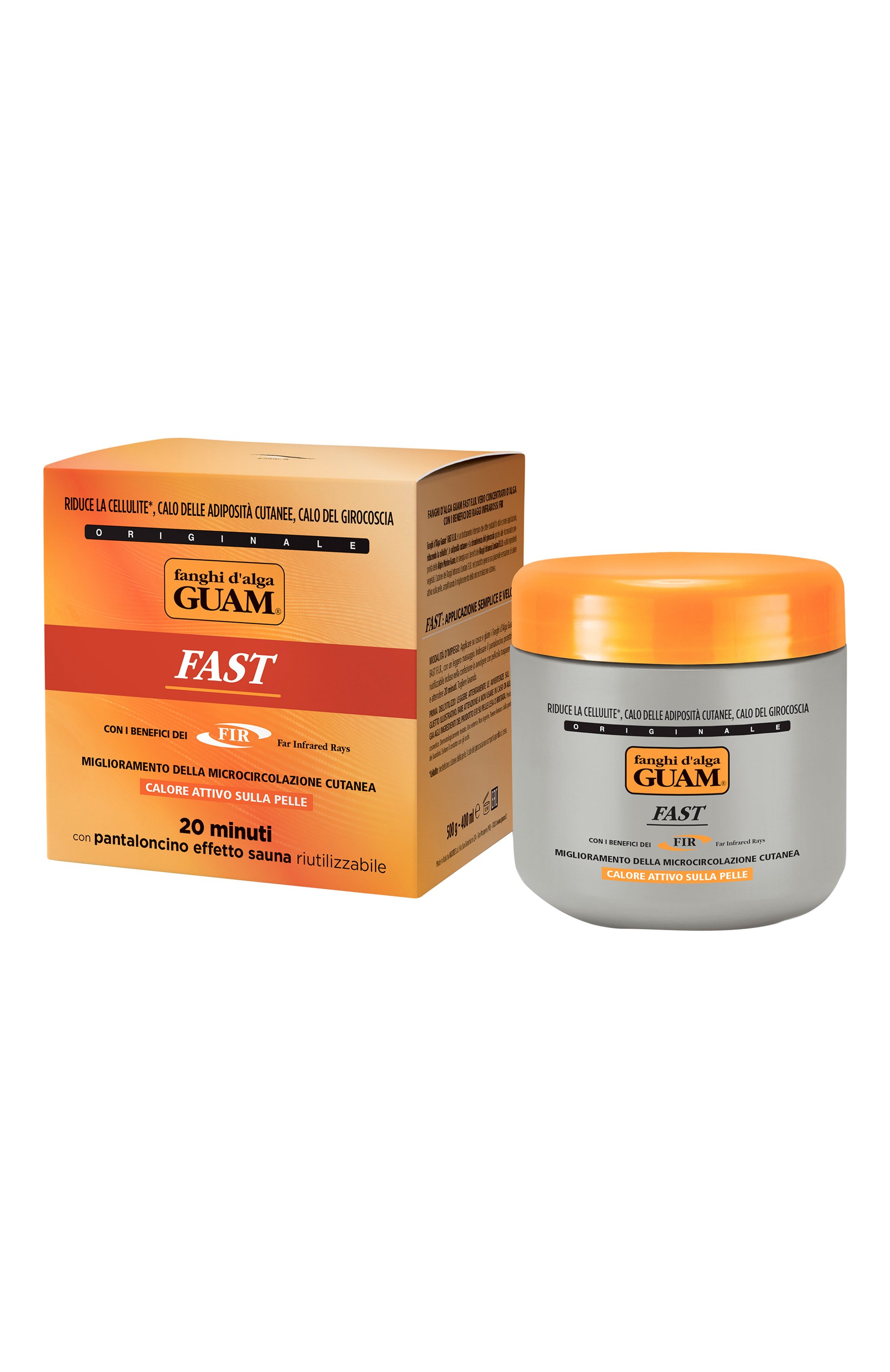 Антицеллюлитная маска «экспресс обертывание» fanghi d’alga разогревающая с турмалином (500g) GUAM, арт. 8025021223698, фото 2